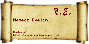 Nemecz Evelin névjegykártya